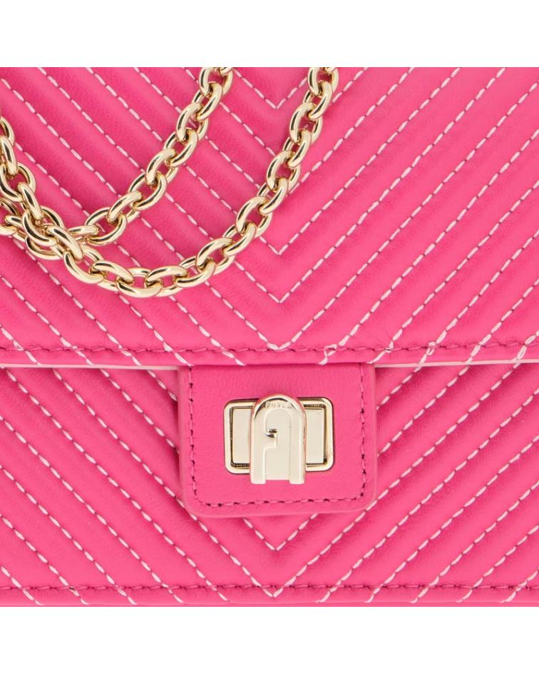 FURLA Pop Star Crossbody Bag Napa Genuine Leather Pink