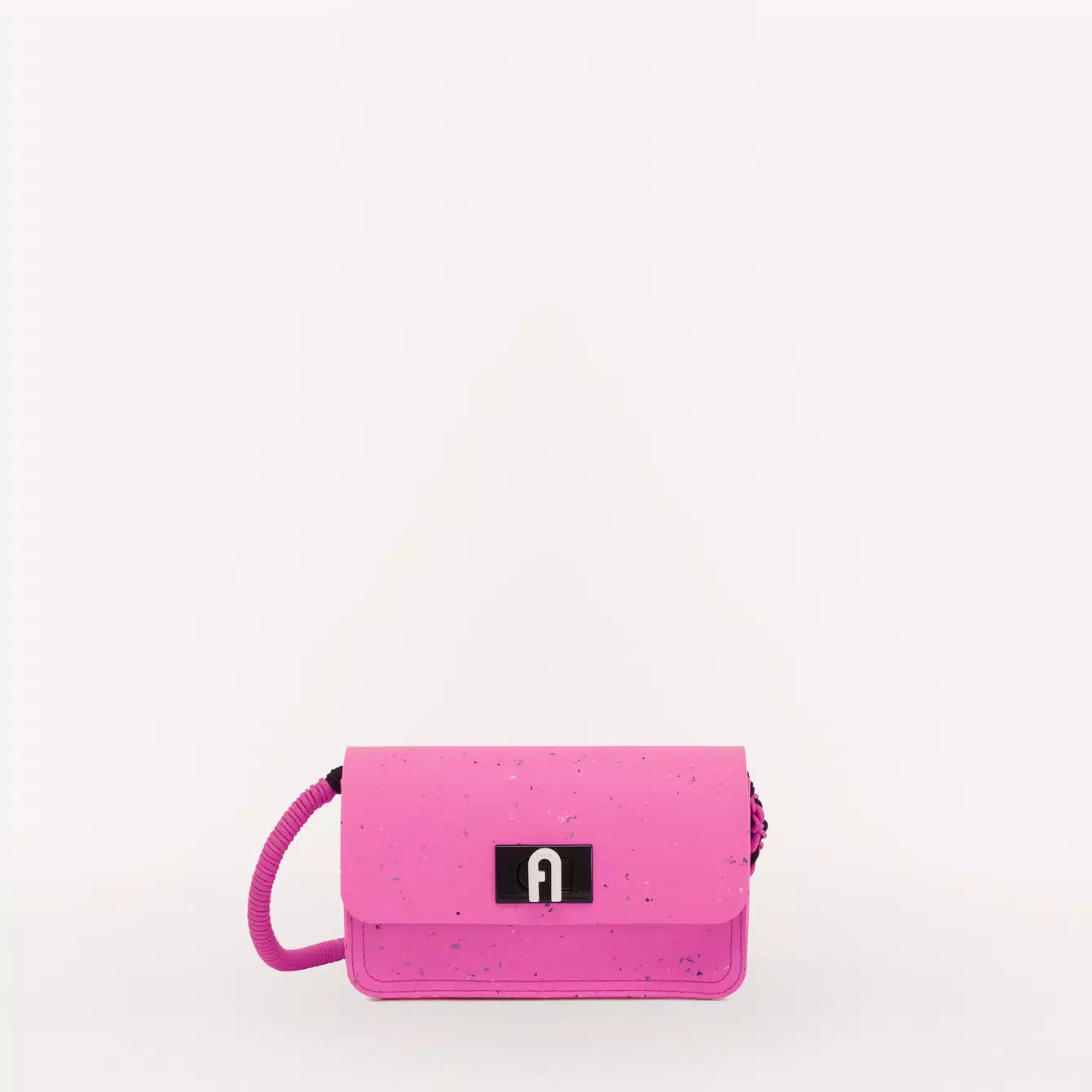 Furla 1927 Mini Toni Fuxia Crossbody Bag Grained Synthetic Pink