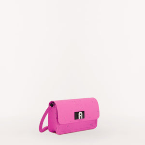 Furla 1927 Mini Toni Fuxia Crossbody Bag Grained Synthetic Pink