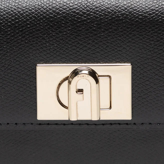 Furla 1927 Mini Nero Crossbody Bag Grained Leather Black