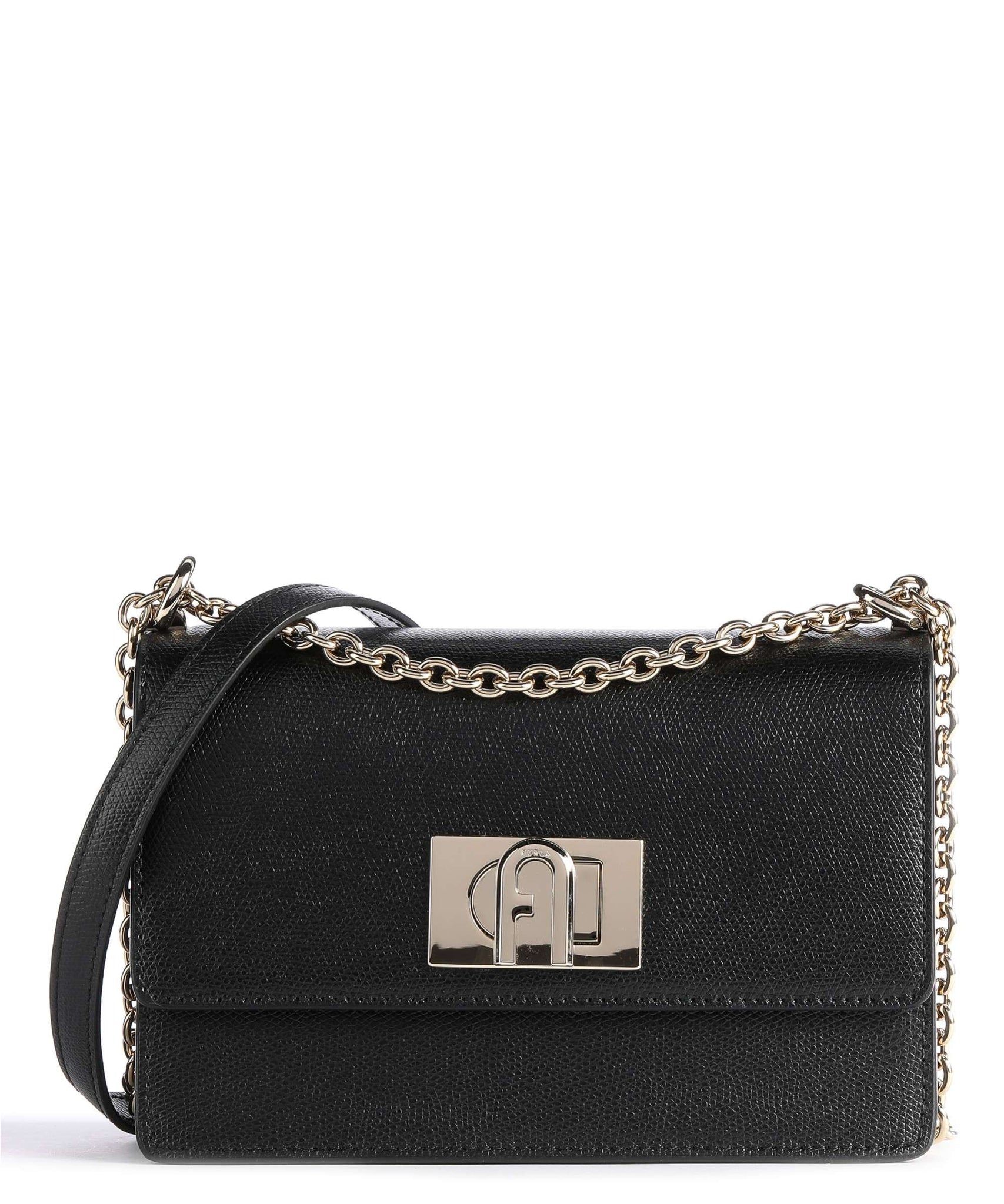 FURLA 1927 Mini Crossbody bag grained leather Black | Bags Crossbody Bags | Furla | Fashion2B